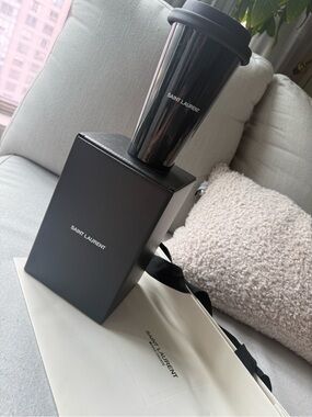 Yves Saint Laurent Black Ceramic Coffee Mug